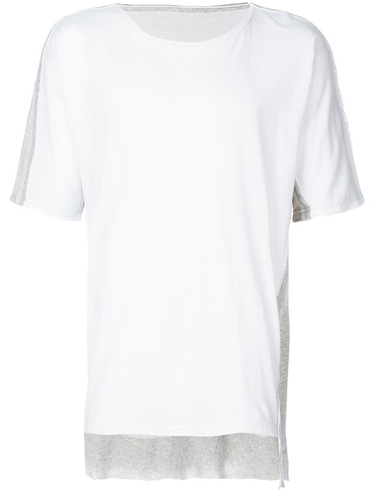 Taichi Murakami - Contrast Panel T-shirt - Men - Cotton - 4, White, Cotton