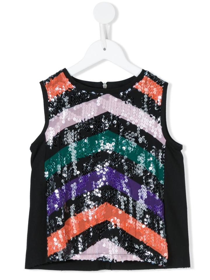 Msgm Kids Sequined Tank Top, Girl's, Size: 8 Yrs, Black