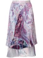 Marios Asymmetric Pleated Skirt - Multicolour