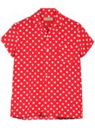 Burberry Polka Dot Short Sleeved Shirt - Red