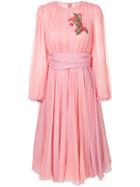 Dolce & Gabbana Embroidered Chiffon Dress - Pink & Purple