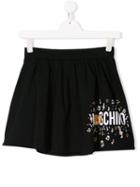 Moschino Kids Teen Bear Music Logo Print Skirt - Black