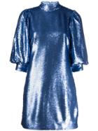 Ganni Short-sleeve Mini Dress - Blue