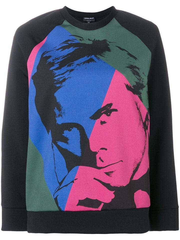Giorgio Armani Printed Sweatshirt - Black