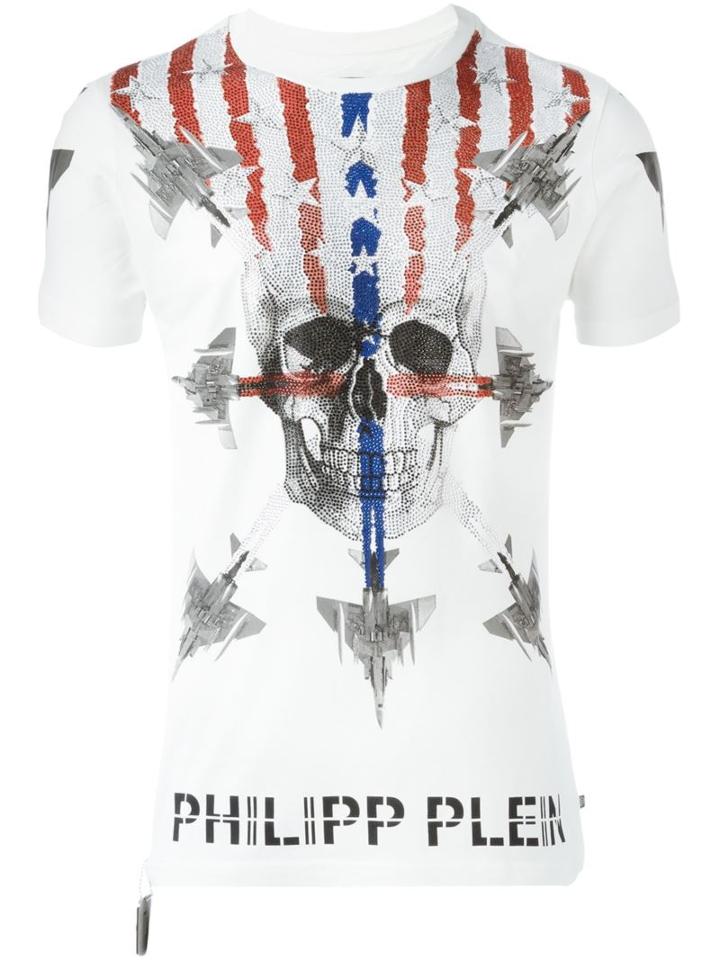 Philipp Plein 'starlight' T-shirt, Men's, Size: Medium, White, Cotton