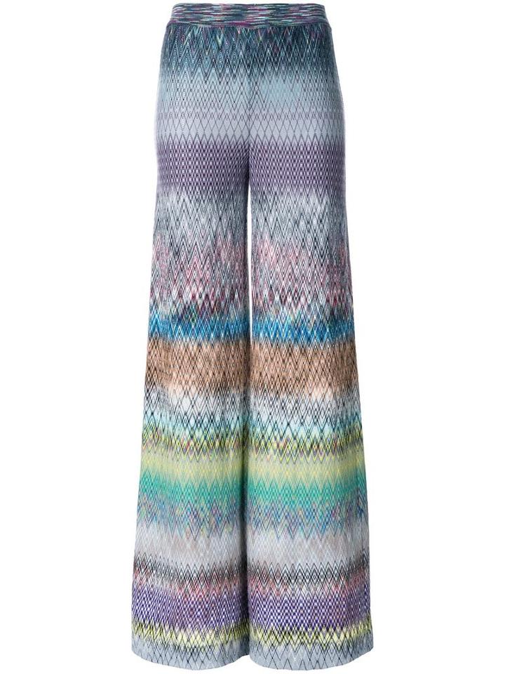 Missoni Knitted Palazzo Pants, Women's, Size: 40, Rayon/wool