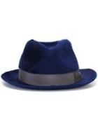 Borsalino Contrast Band Hat, Men's, Size: 58, Blue, Rabbit Felt