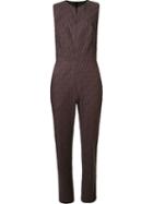 Andrea Marques Mid-rise Printed Tailored Jumpsuit, Women's, Size: 40, Black, Cotton/spandex/elastane/acetate