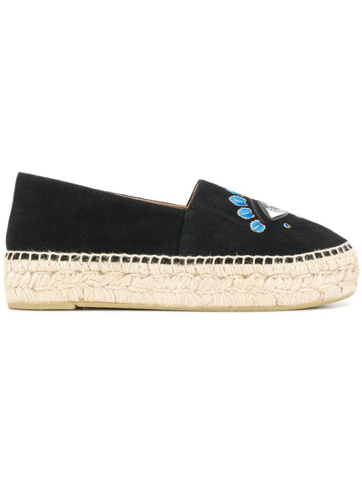 Kenzo Eye Embroidered Espadrilles - Black