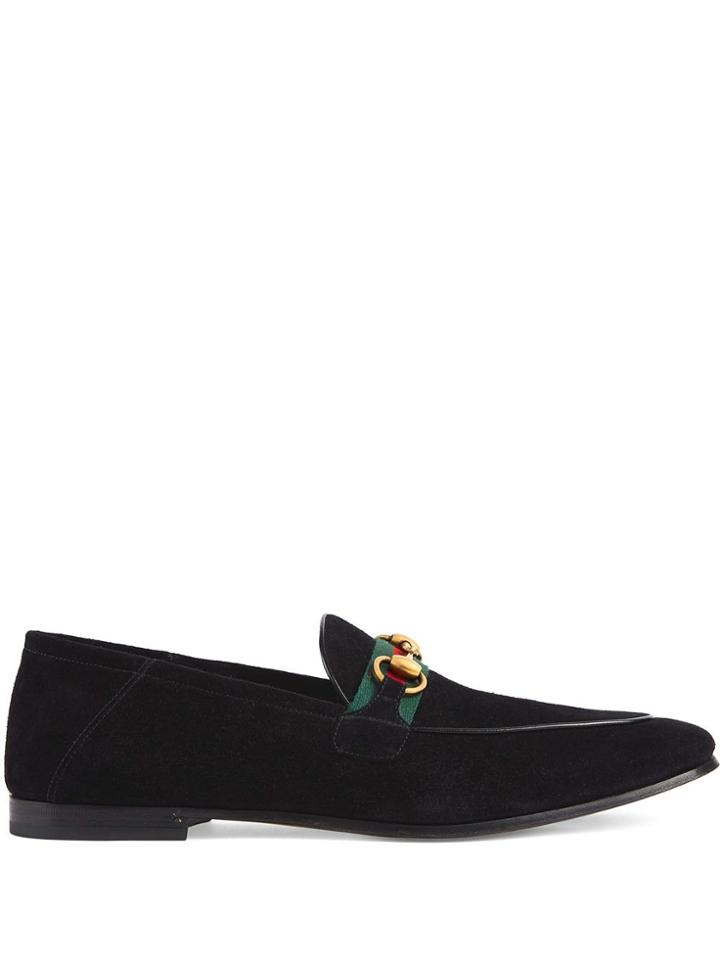 Gucci Web Detail Horsebit Loafers - Black