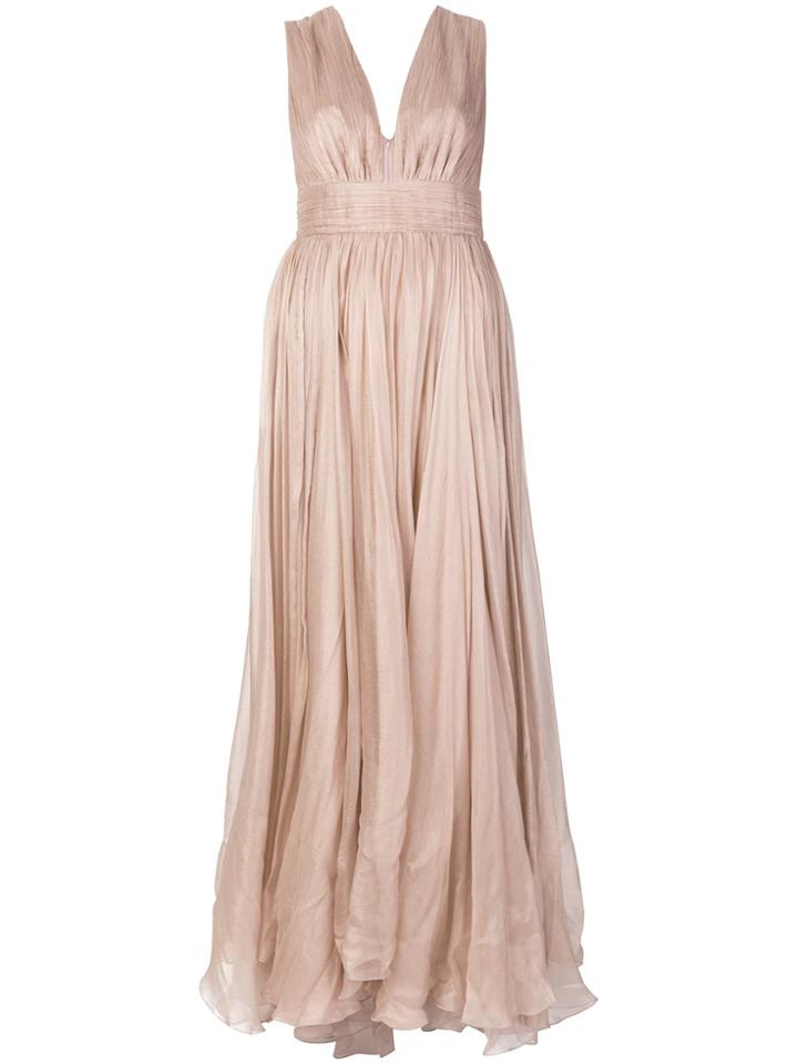 Maria Lucia Hohan Sleeveless Plunge Neck Dress - Pink & Purple