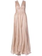 Maria Lucia Hohan Sleeveless Plunge Neck Dress - Pink & Purple