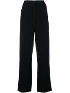 Theory Flared High-waisted Trousers - Black