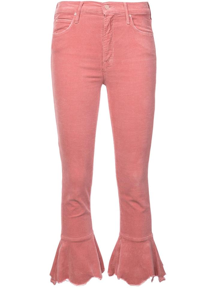 Mother Flared Cropped Jeans - Pink & Purple