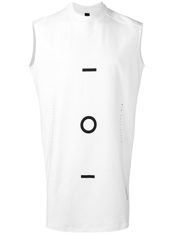 Odeur - Printed Muscle Tank Top - Unisex - Cotton - S, White, Cotton
