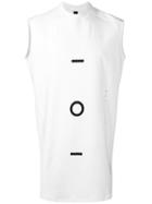 Odeur - Printed Muscle Tank Top - Unisex - Cotton - S, White, Cotton