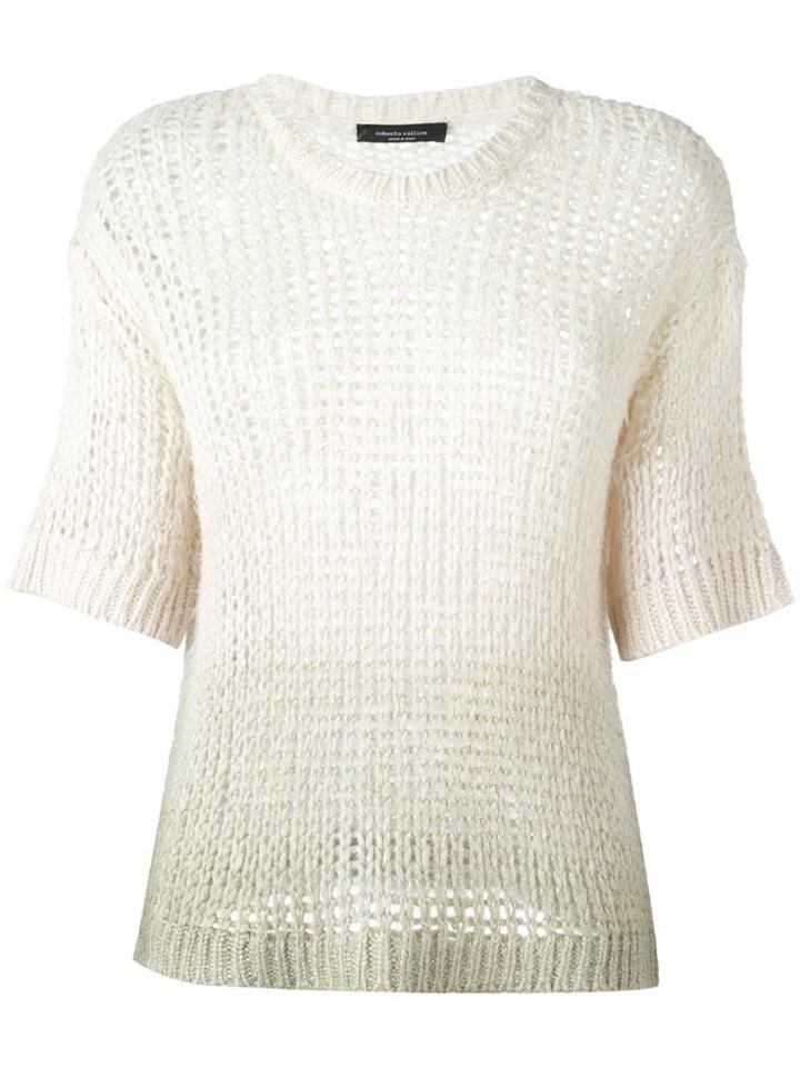 Roberto Collina Cropped Sleeves Jumper - Nude & Neutrals
