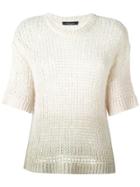 Roberto Collina Cropped Sleeves Jumper - Nude & Neutrals