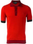 Raf Simons X Fred Perry Colour Block Polo Shirt, Men's, Size: 38, Red, Wool