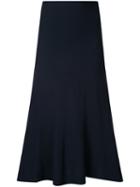 Estnation - Flared Midi Skirt - Women - Cotton - 38, Blue, Cotton