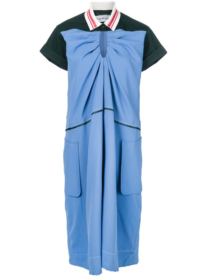 Carven Polo Shirt Midi Dress - Blue