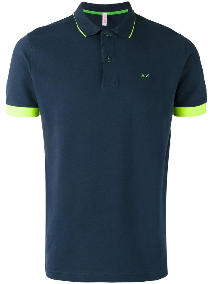 Sun 68 Contrast Polo Shirt, Men's, Size: Large, Blue, Cotton/spandex/elastane