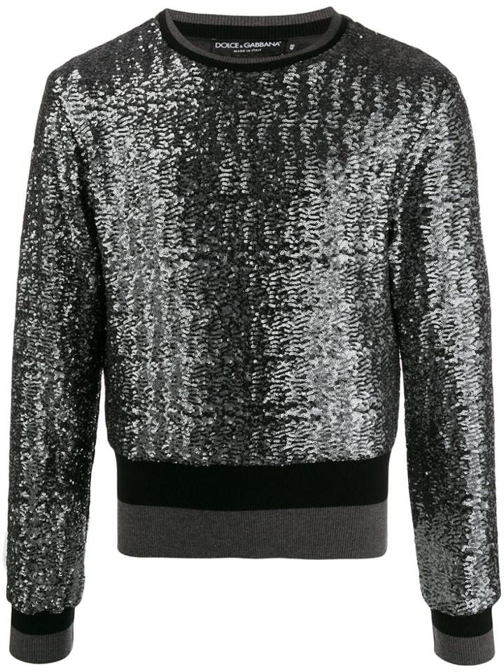Dolce & Gabbana Sequined Sweatshirt - Grey