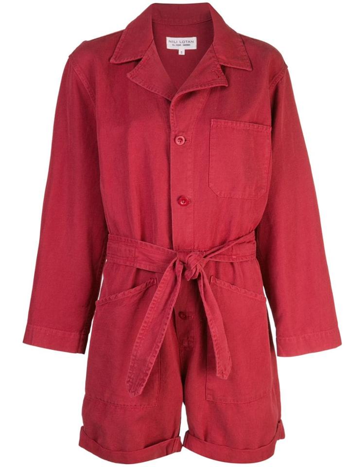 Nili Lotan Oversized Playsuit - Red