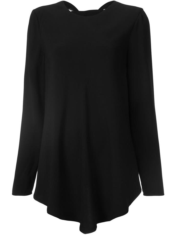Proenza Schouler Handkerchief Hem Blouse, Women's, Size: 4, Black, Acetate/viscose