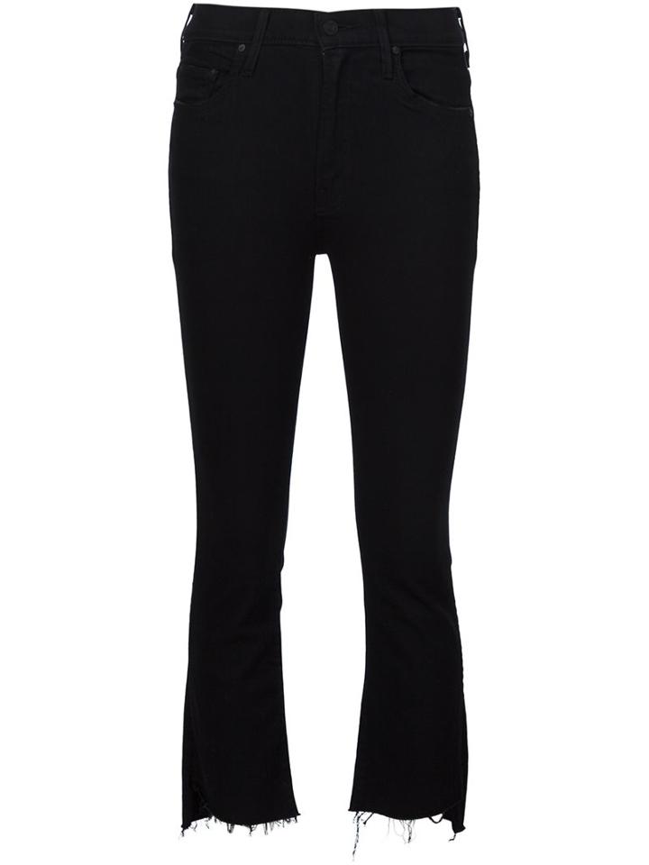 Mother Cropped Jeans, Women's, Size: 28, Black, Cotton/polyester/spandex/elastane
