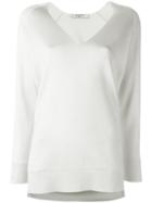 Lanvin Collarless V-neck Jumper - Nude & Neutrals