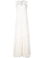 Adam Lippes Sheer V-neck Gown - White