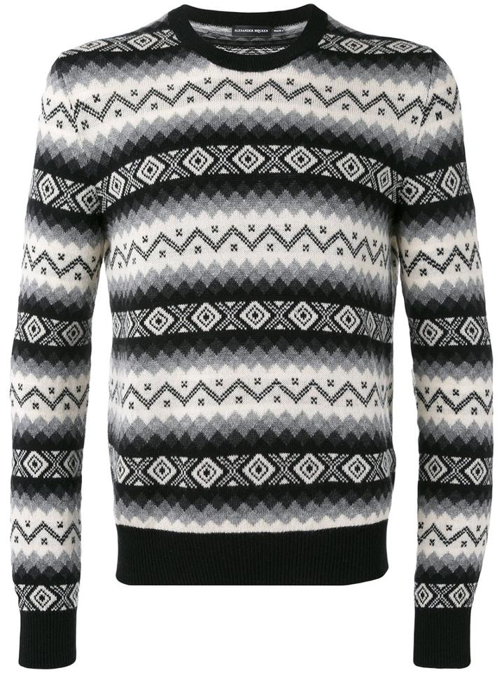 Alexander Mcqueen - Zig Zag Jumper - Men - Cashmere - L, Grey, Cashmere