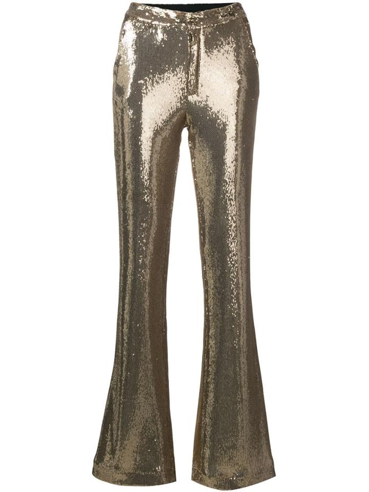 Ainea Flared Sequin Trousers - Gold