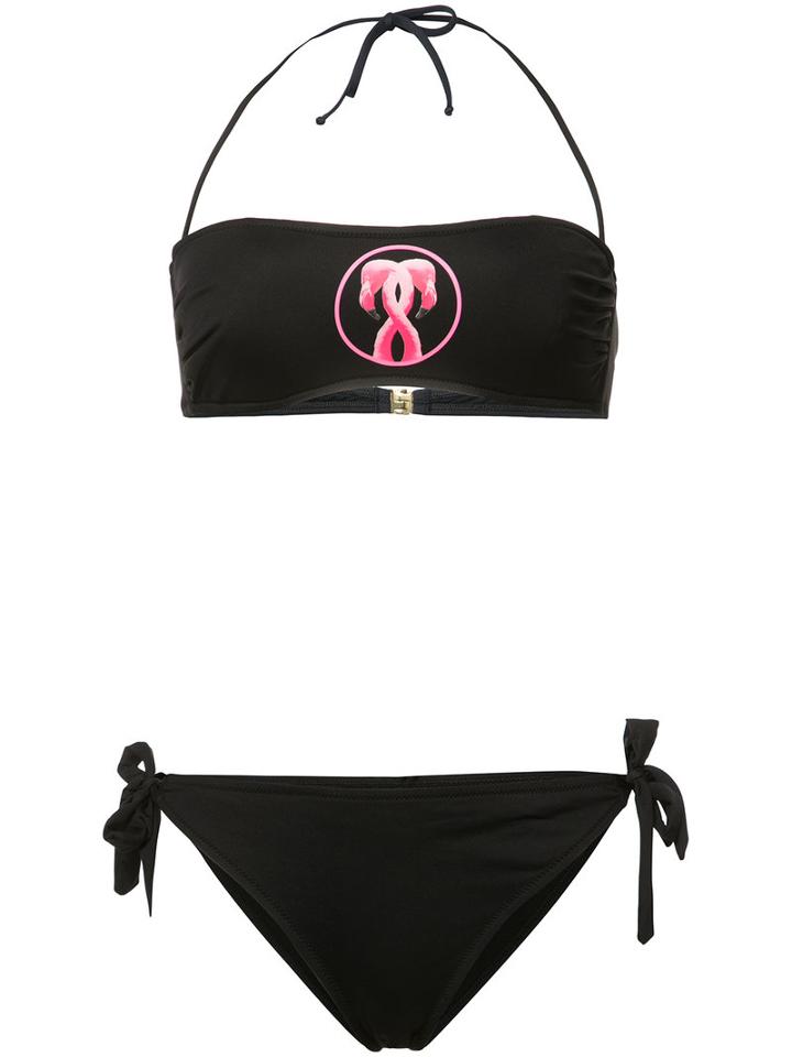 Moschino Flamingo Bikini Set, Women's, Size: 3, Black, Polyamide/spandex/elastane