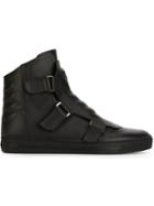 Versace Velcro Fastening Hi-top Sneakers, Men's, Size: 42, Black, Leather/rubber