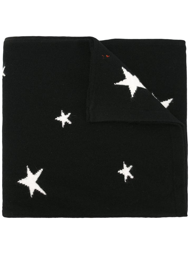 Chinti And Parker - Star Intarsia Scarf - Women - Cashmere - One Size, Black, Cashmere