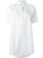 Mm6 Maison Margiela Classic Collar Shortsleeved Blouse, Women's, Size: 38, White, Cotton