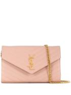 Saint Laurent Monogram Chain Clutch - Pink