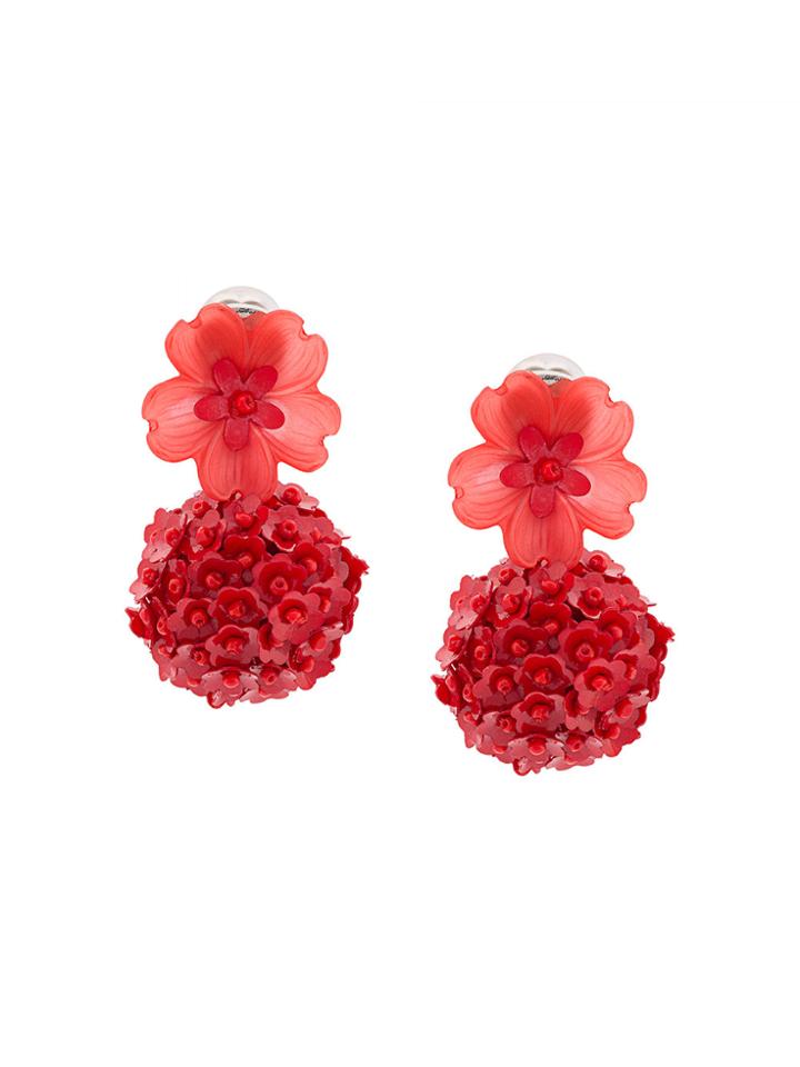 Sachin & Babi Floral Embellished Charm Earrings - Yellow & Orange