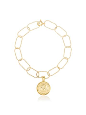 Hermina Athens Hercules Coin Pendant Bracelet - Gold