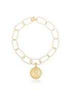 Hermina Athens Hercules Coin Pendant Bracelet - Gold