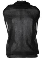Rick Owens Semi-sheer Knitted Top, Women's, Size: Medium, Black, Nylon/viscose