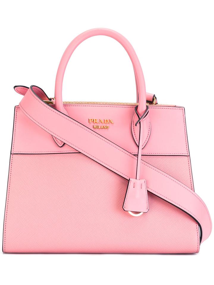 Prada Paradigme Bag, Women's, Pink/purple, Calf Leather