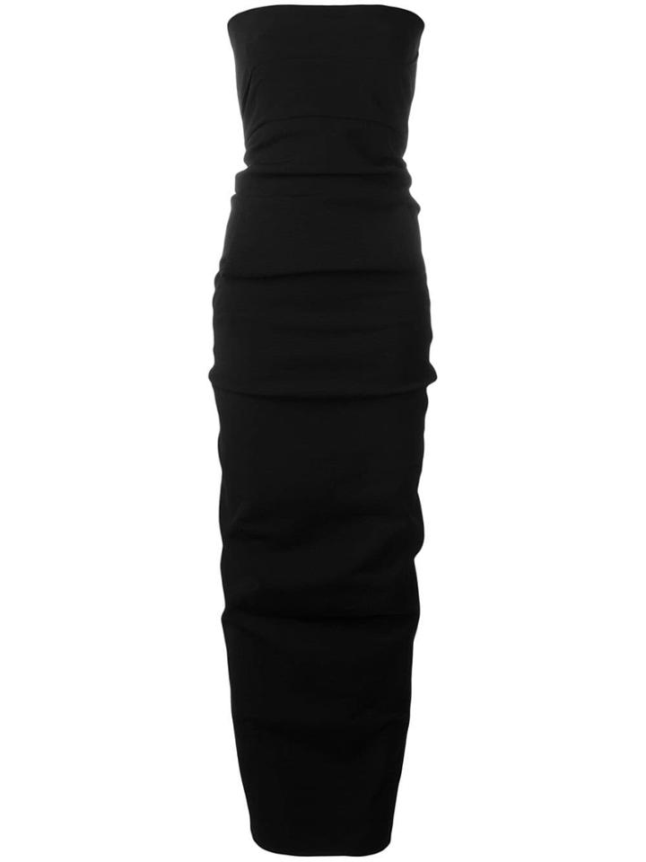 Rick Owens Strapless Gown Dress - Black