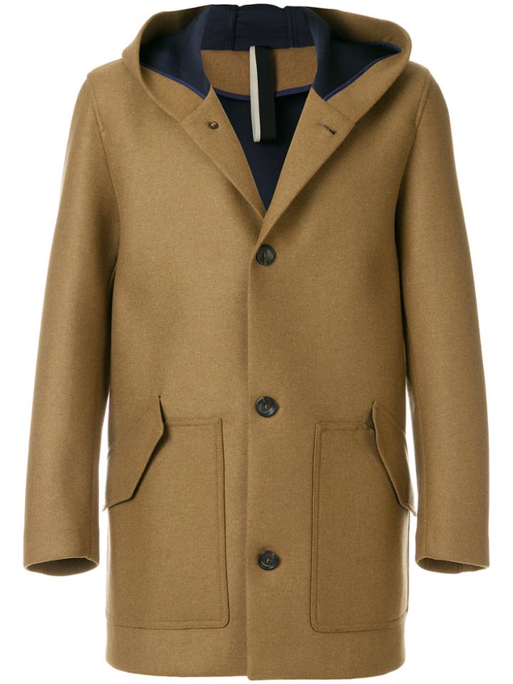 Low Brand Button-down Fitted Coat - Brown
