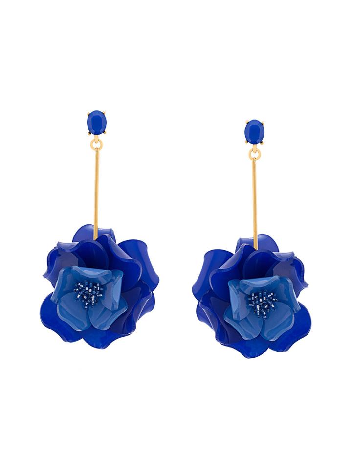 Oscar De La Renta Petunia Long Earrings - Blue