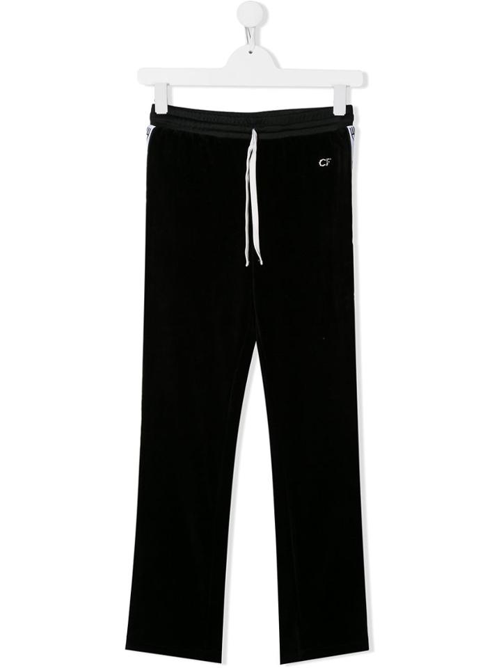 Chiara Ferragni Kids Teen Eyes Print Track Pants - Black
