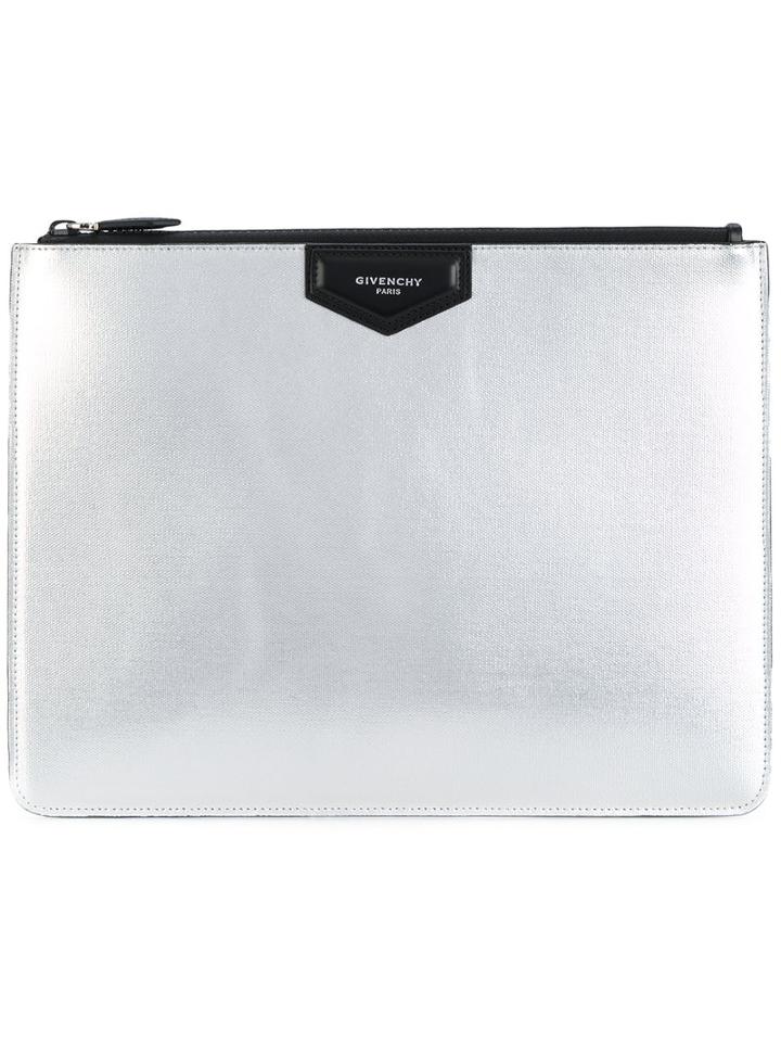 Givenchy - Large Antigona Clutch - Unisex - Calf Leather - One Size, Grey, Calf Leather