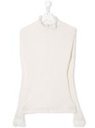 Philosophy Di Lorenzo Serafini Kids Ruffled Lace Neck Top - White